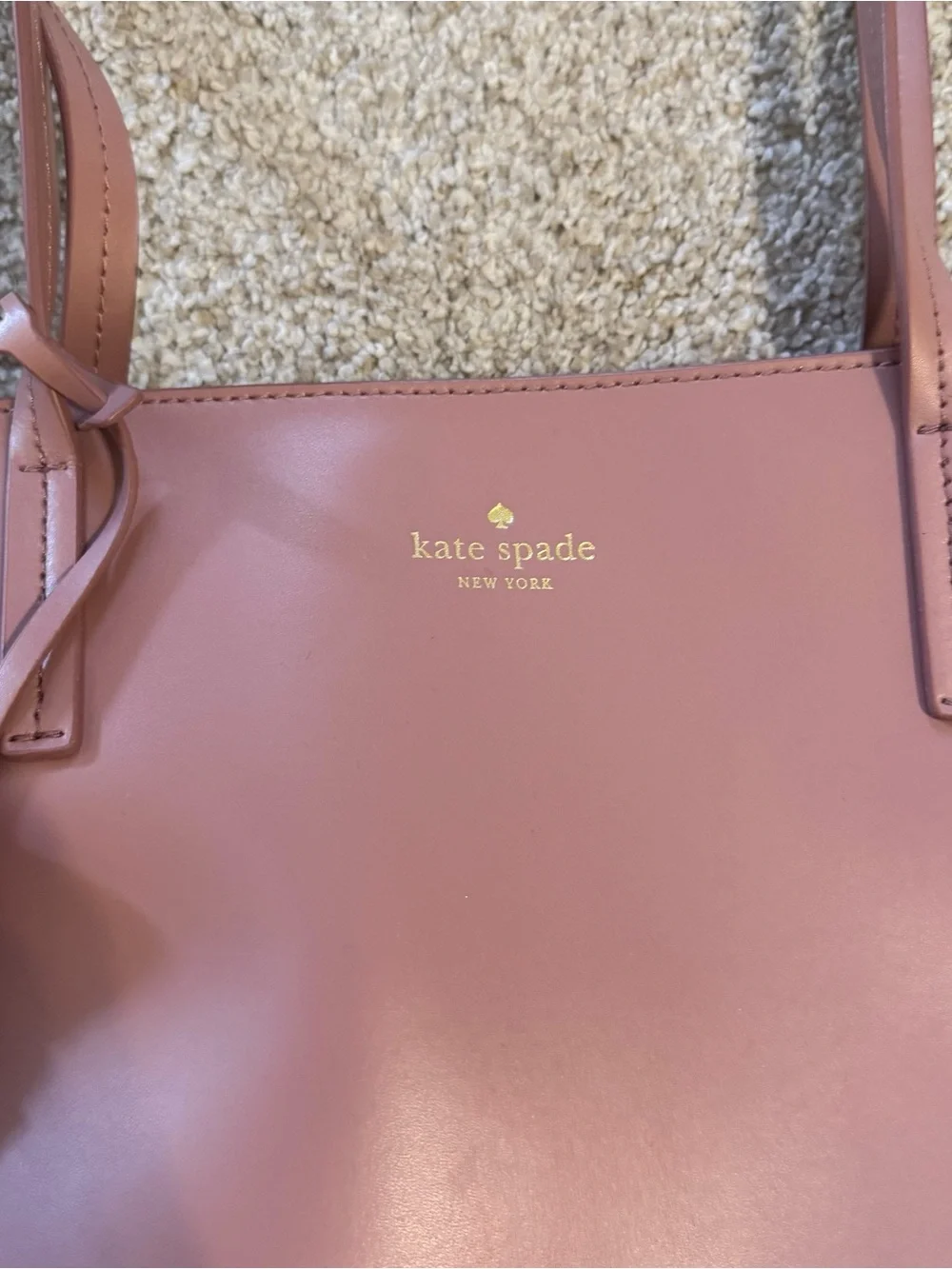 kate spade Rose Pink Leather Tote with Glitter Bow Charm